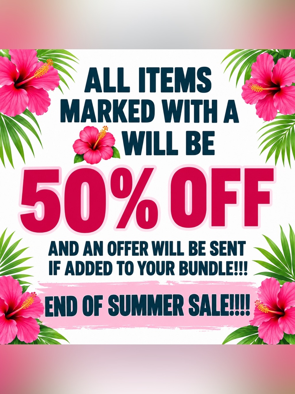 All items marked on the title with 🌺 will be 50% off of added to bundle!!!